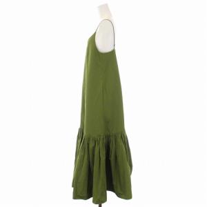CLANE 22SS VOLUME GATHER CAMISOLE DRESS キャミワンピース ロング 1 S 緑
