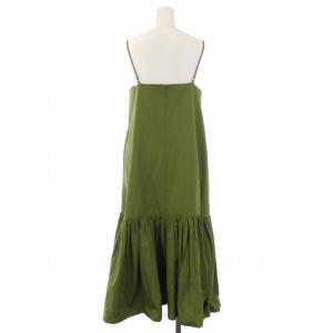 CLANE 22SS VOLUME GATHER CAMISOLE DRESS キャミワンピース ロング 1 S 緑
