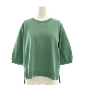 24AW LEVITA コットンショートスリーブプルオーバー ニット カットソー 五分袖 F 緑 グリーン