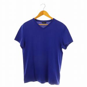 Vネック 半袖 Tシャツ カットソー L ブルー /ES OS
