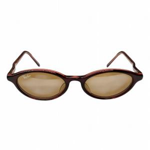 Ray-Ban サングラス オーバル セルフレーム ブラウンレンズ 赤 レッド W3216 AA