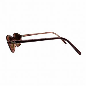 Ray-Ban サングラス オーバル セルフレーム ブラウンレンズ 赤 レッド W3216 AA
