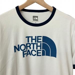 THE NORTH FACE ロゴ トリム Tシャツ 半袖 白 紺 ホワイト ネイビー XL NT11370