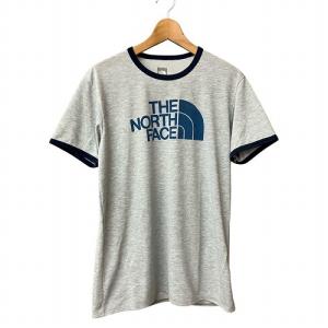 ロゴ トリム Tシャツ 半袖 灰 紺 グレー ネイビー XL NT11370
