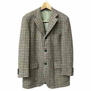 HARRIS TWEED ハリスツイード 3B テーラードジャケット チェック ガンクラブチェック ベージュ
