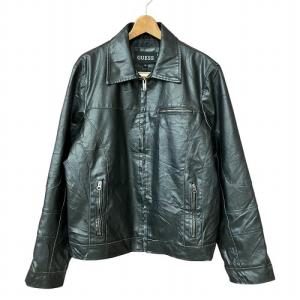 フェイクレザー ジャケット 黒 ブラック XL