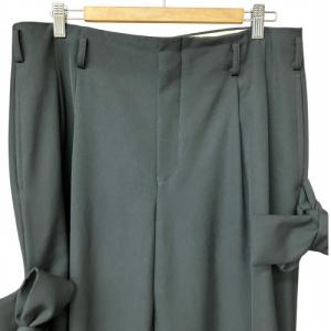 COMME des GARCONS HOMME PLUS ウール ギャバジン ツータック パンツ 25SS THE HOPE OF LIGHT ブラック