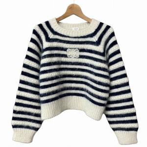 クルーネック マリニエール ニット トリオンフ ボーダー モヘア混 シルク混