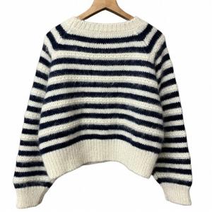 CELINE クルーネック マリニエール ニット トリオンフ ボーダー モヘア混 シルク混