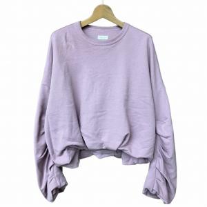 シャーリングスリーブ オーバーサイズ スウェット パープル XS