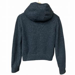PRADA SPORT ファー付き ニット パーカー 灰 グレー チャコールグレー GY41