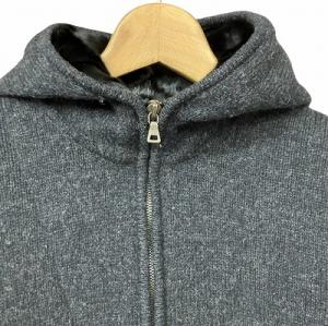 PRADA SPORT ファー付き ニット パーカー 灰 グレー チャコールグレー GY41