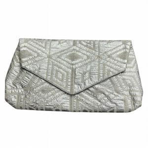 ビッグ クラッチバッグ シルバーカラー