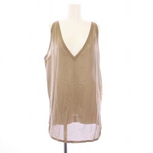 ノースリーブブラウス カットソー カットオフ シアー I42 カーキ /KH GY41