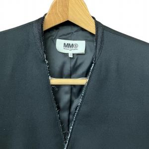 MM6 Maison Margiela 2023年製 ウール混 ノーカラー ジャケット ブラック 44 S52BN0108