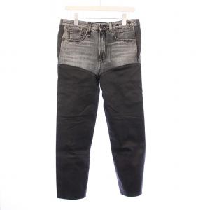 COURTNEY CHAPS デニムパンツ ジーンズ レザー切替 W25 ブラック R13WD058-549A