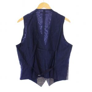 TAGLIATORE BRIAN/F ジレ ベスト グレンチェック 切替 48/9R ネイビー F4QEG006 /KH GY41