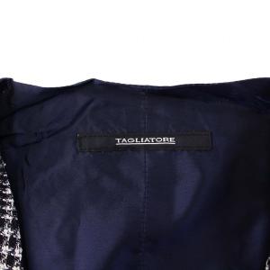 TAGLIATORE BRIAN/F ジレ ベスト グレンチェック 切替 48/9R ネイビー F4QEG006 /KH GY41