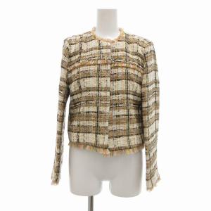 タグ付き ノーカラージャケット ツイード 40 オフホワイト系 マルチカラー /UO GY41