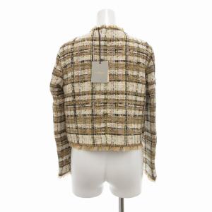 MARELLA タグ付き ノーカラージャケット ツイード 40 オフホワイト系 マルチカラー /UO GY41