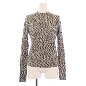 ニット セーター 長袖 クルーネック 薄手 カシミヤ ウール混 総柄 40 マルチカラー /BB GY41