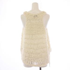 FORTE FORTE フォルテ フォルテ ニット ノースリーブ Uネック ショート丈 編み込み ストレッチ シルク混 1 アイボリー /BB GY41