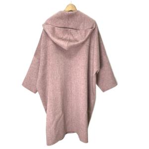 LE CIEL BLEU シャギー ウール フード コート ピンク 36 23A69401