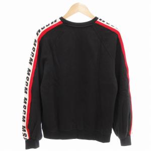 MSGM スウェット トレーナー クルーネック テープロゴ 長袖 XS 黒 ブラック /AE GY41
