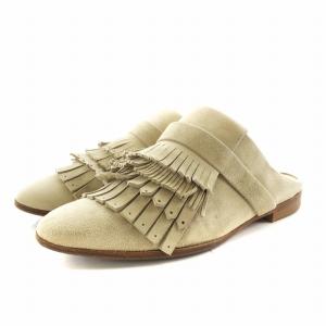 ミュール アーモンドトゥ フリンジ スエード 35.5 ベージュ /AN1 GY41