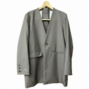 バックスリット ノーカラー ジャケット 茶 ブラウン 38 300DA230-0580 GY41