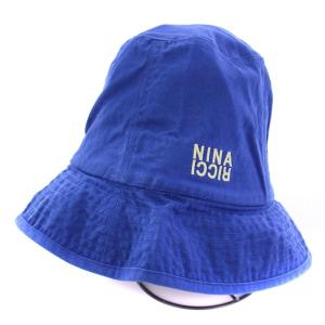 バケットハット バケハ 帽子 ロゴ 刺繍 青 ブルー /BB GY41