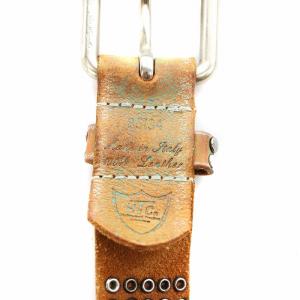 HTC ベルト ハトメ スタッズ レザー 85/34 茶 ブラウン /AN8 GY41