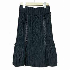 ケーブル ニット スカート ブラック 1 15-02363