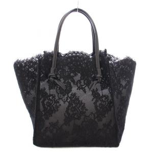 Ermanno Scervino トートバッグ ハンドバッグ レース レザー シアー シースルー ロゴ ポーチ付き 黒 ブラック /BB
