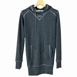 シルク混 モヘア ロング パーカー グレー 38 F9201T