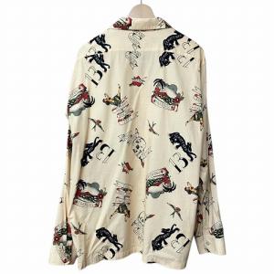 Schott HAWAIIAN LS SHIRT オープンカラー シャツ TATOO 長袖 黄 イエロー マルチ XL