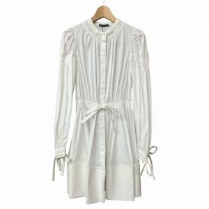 リボン ギャザー シャツ ワンピース 2017 ホワイト 38