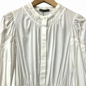 Alexander McQueen リボン ギャザー シャツ ワンピース 2017 ホワイト 38