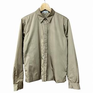 ナイロン混 ポリエステル 中綿 シャツ ブラウス 茶 ブラウン 36 GY41