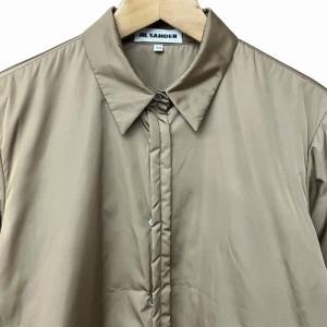 JIL SANDER ナイロン混 ポリエステル 中綿 シャツ ブラウス 茶 ブラウン 36 GY41