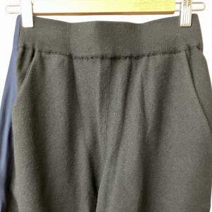 STELLA McCARTNEY ニット切替 イージー パンツ 黒 紺 ブラック ネイビー 38 GY41