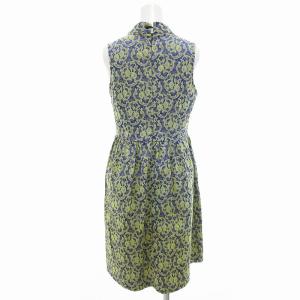 Emilio Pucci ワンピース ノースリーブ ジャガード 12 青 ブルー 黄 イエロー /UO GY41