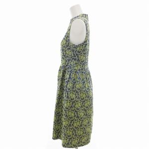 Emilio Pucci ワンピース ノースリーブ ジャガード 12 青 ブルー 黄 イエロー /UO GY41