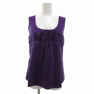 ブラウス ノースリーブ 絹 シルク 38 パープル /UO GY41
