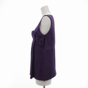 miumiu ブラウス ノースリーブ 絹 シルク 38 パープル /UO GY41