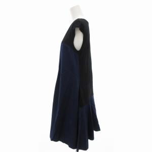 FOXEY NEW YORK Collection ワンピース 配色デザイン フレンチスリーブ 40 紺 黒 /UO GY41