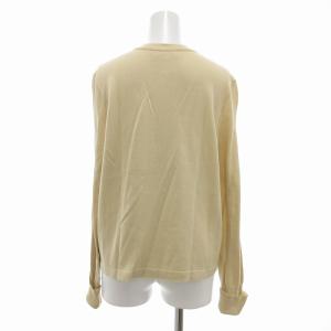 Salvatore Ferragamo カーディガン コットンニット シルク切替 アニマル柄 S ベージュ系 マルチカラー /UO GY41