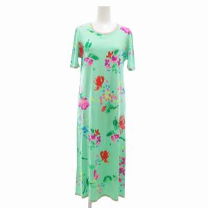 プリントワンピース ミモレ ロング 花柄 緑系 /UO GY41