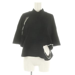 23SS Tシャツ カットソー クロップド 半袖 モックネック 2 黒 ブラック UC1C1805 /DF