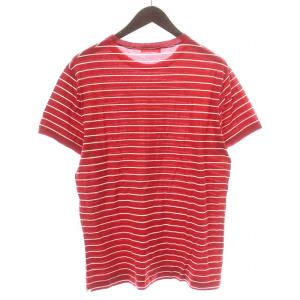PRADA Tシャツ カットソー 半袖 クルーネック ボーダー 赤 レッド 白 ホワイト /DK GY12 PN